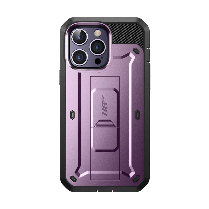 Fashionable Texture High-End Detail iPhone 14 Pro 6.1 inch Unicorn Beetle Pro Rugged Case-Deep Purple