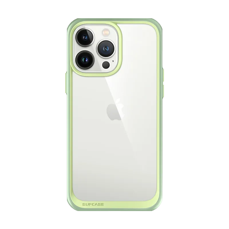 iPhone 13 Pro Max 6.7 inch Unicorn Beetle Style Slim Clear Case-Mint Green Clear Back Premium Touch