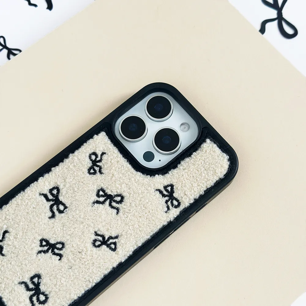 Subtle design Glossy Finish Look Boucle Bows Phone Case