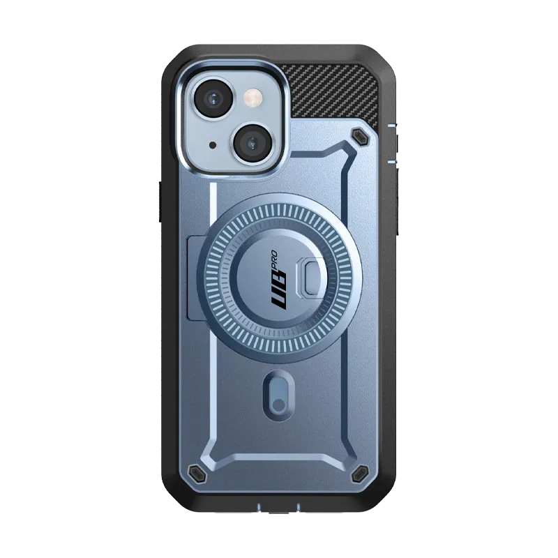 iPhone 14 Plus 6.7 inch Unicorn Beetle PRO MAG Rugged MagSafe Case-Metallic Blue Luxury Texture Finish