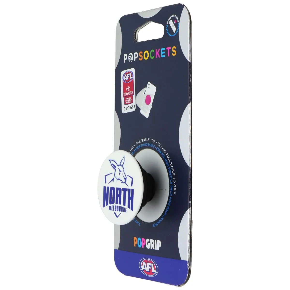 PopSockets PopGrip Expanding Stand Grip w/ Swap Top - AFL North Melbourne FC Dock Flex Pro Grip