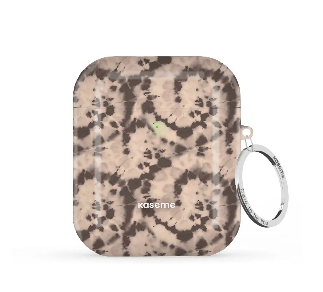 Groovy Swirls Brown AirPods Case Soft Cushion Interior