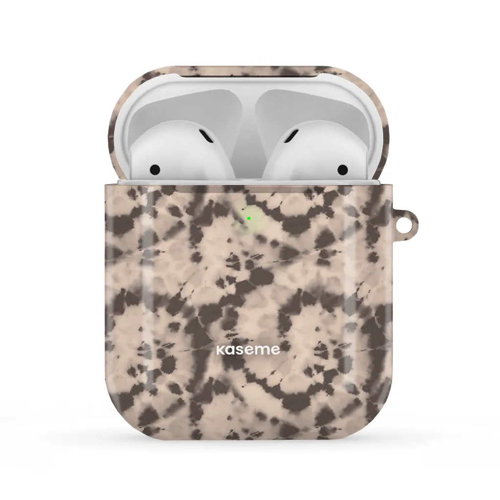 Groovy Swirls Brown AirPods Case sleek soft grip airpods case Slim Rubber Shell