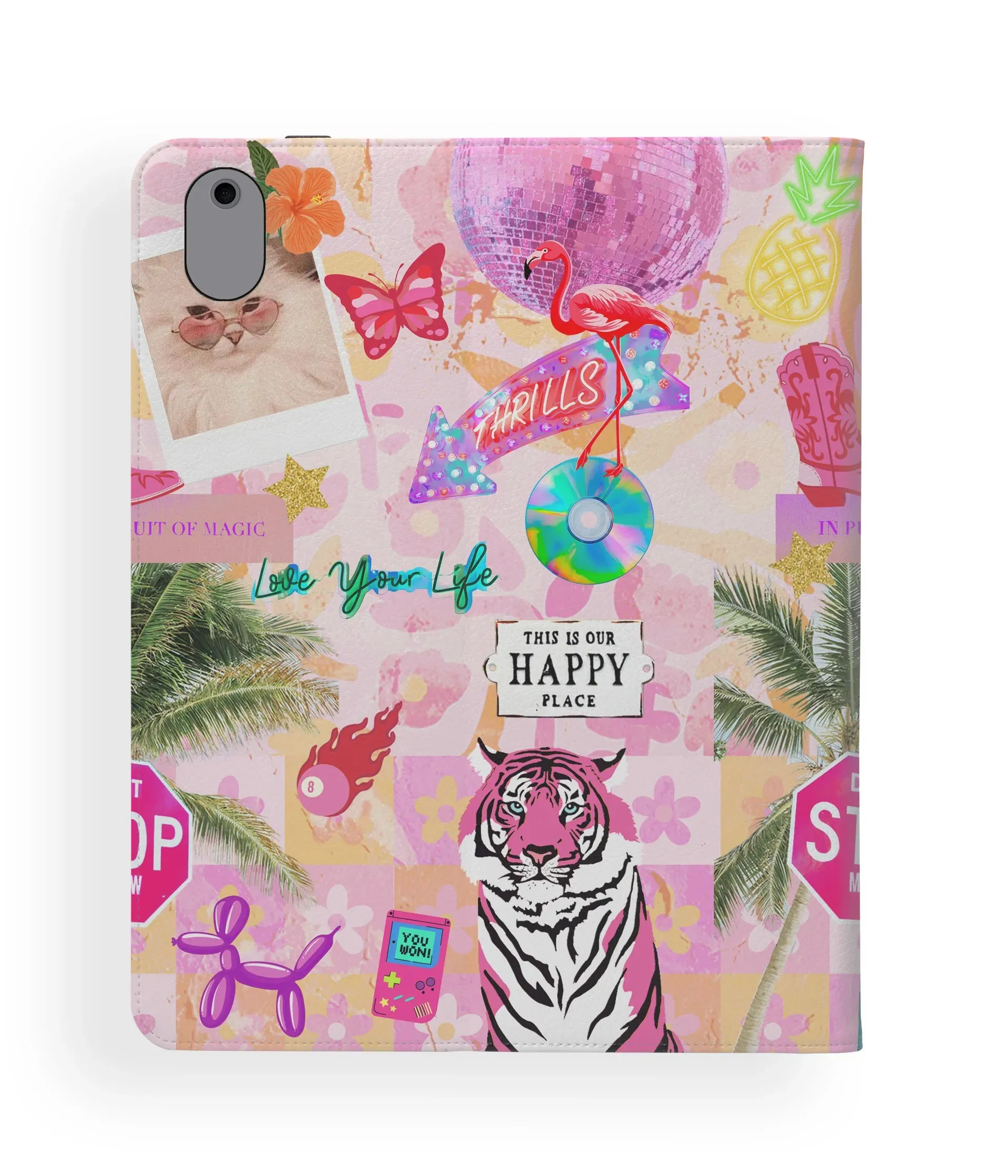 light duty pad protector Tablet Sleeve Portable Happy Place iPad Folio