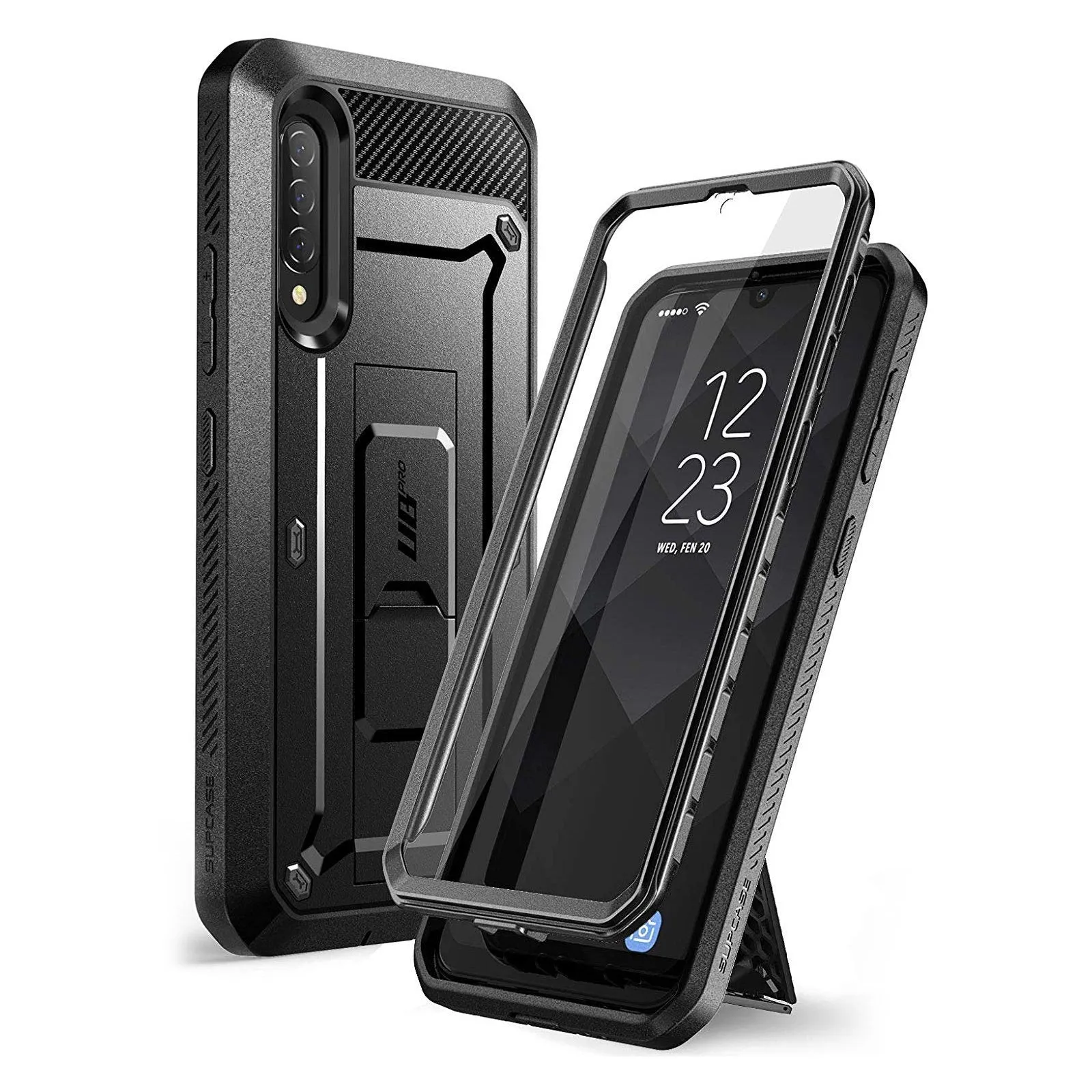 Hard Edge Minimal Style Galaxy A90 / A90 5G Unicorn Beetle Pro Rugged Holster Case-Black