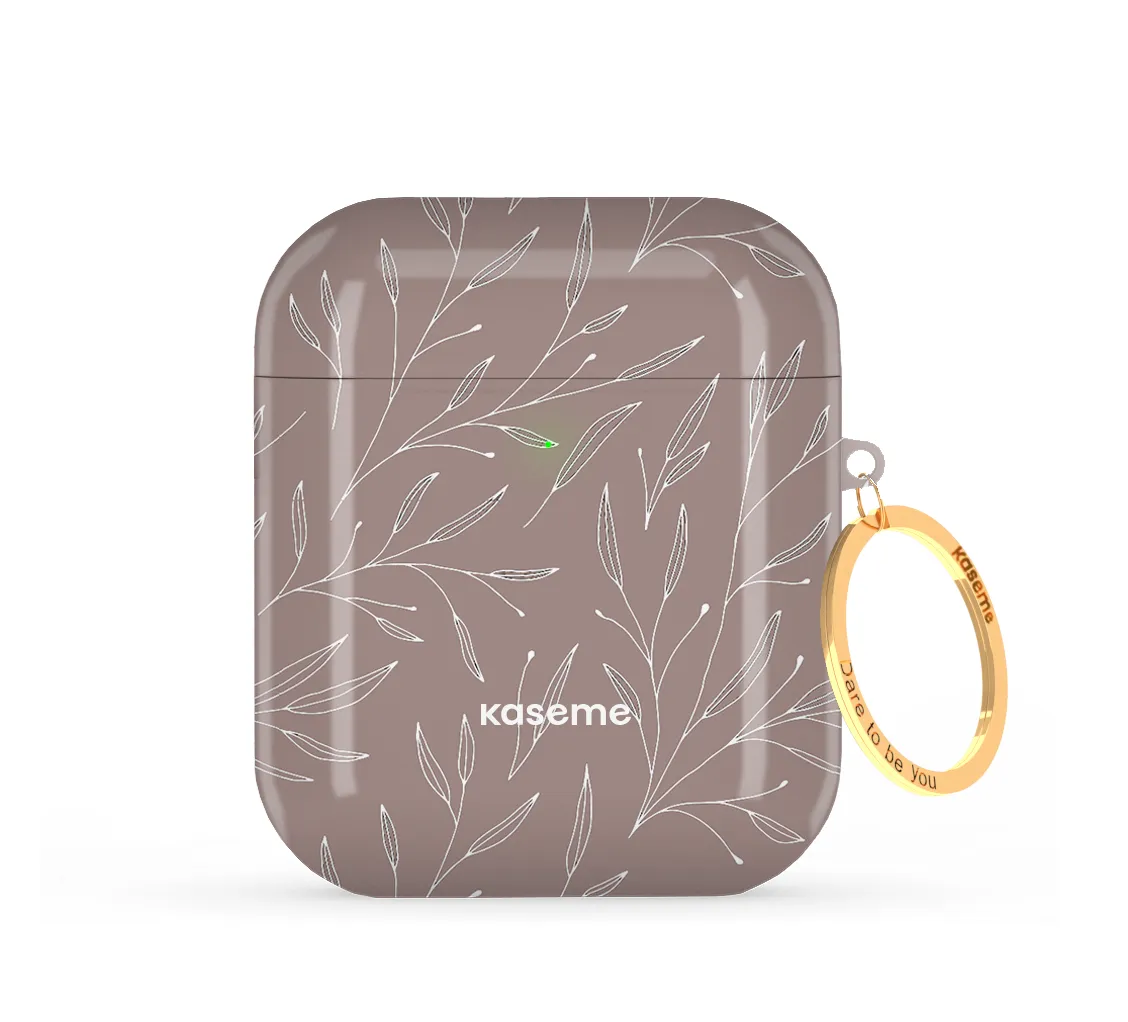 Hibiscus Grey AirPods Case fashion daily silicone protector