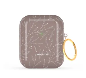 Hibiscus Grey AirPods Case Durable Travel Pouch