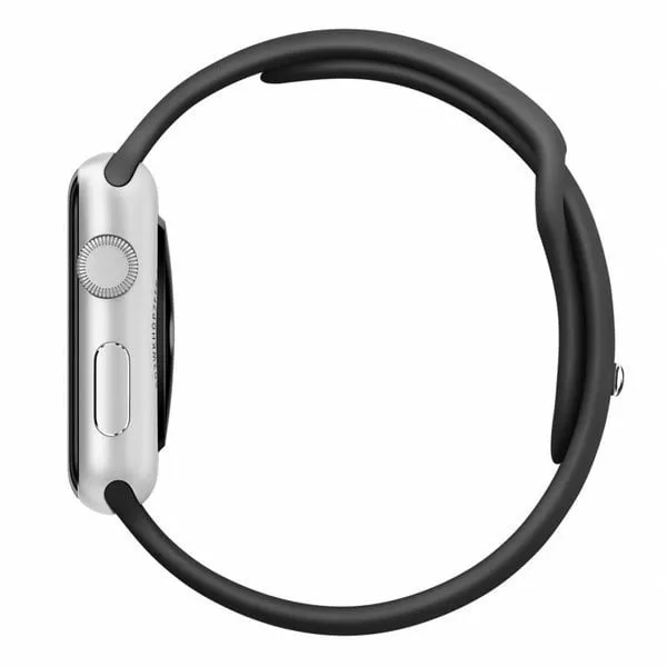 Apple Watch Silicone Strap (Black) Soft Fashion Touch