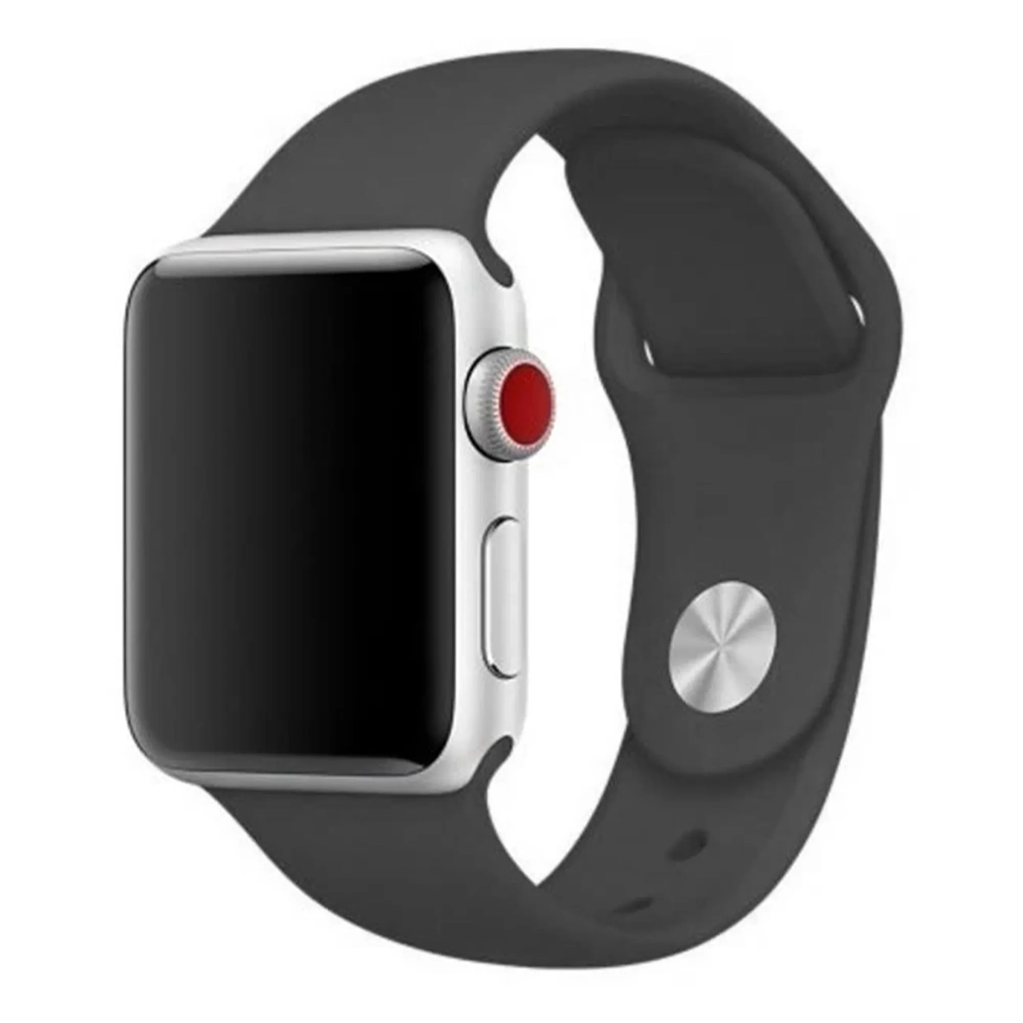 Apple Watch Silicone Strap (Black) Fashionable Look Soft Touch