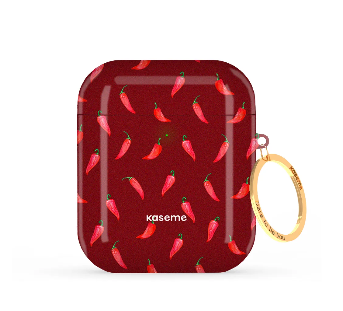 Hottie Red AirPods Case soft touch leather protector
