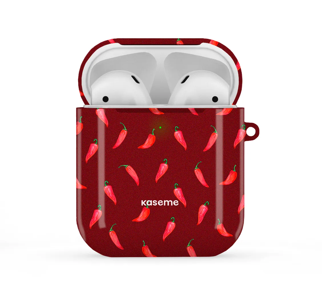 shock absorbing hybrid silicone shell Hottie Red AirPods Case