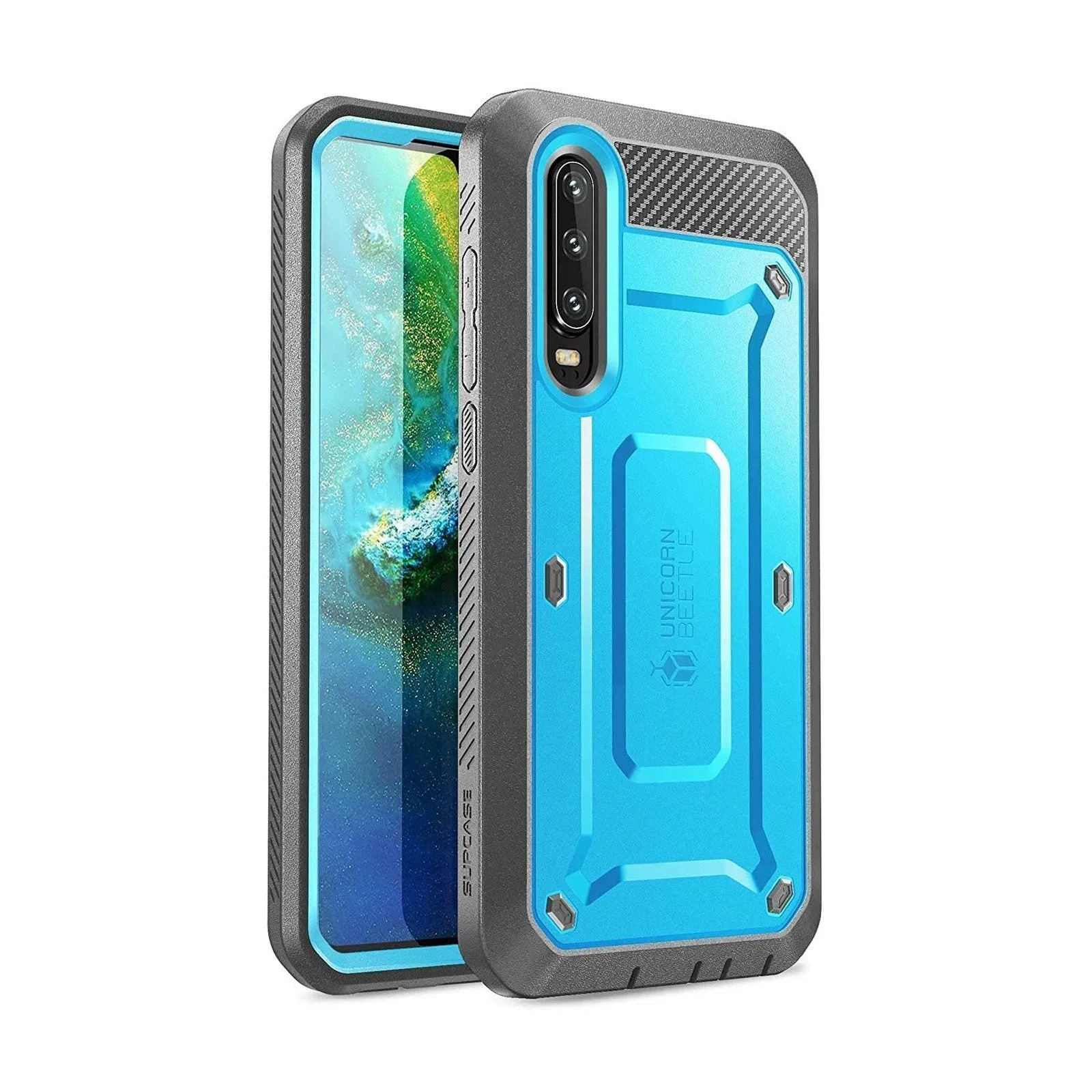 Huawei P30 Unicorn Beetle Pro Rugged Holster Case-Blue Creative Artwork Daily Durability