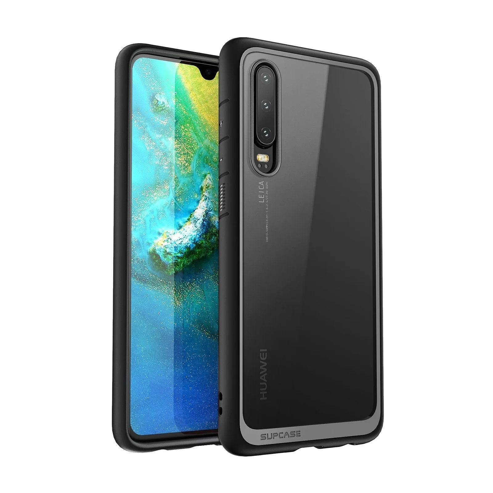 Luxury Texture Design Huawei P30 Unicorn Beetle Style Slim Clear Case-Black