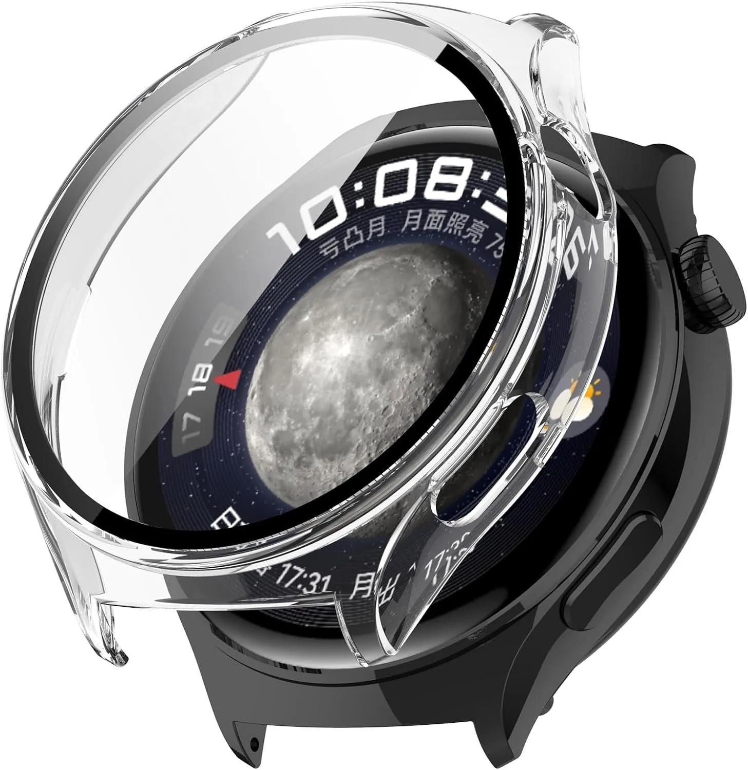 Non-Yellowing Soft TPU Huawei Watch 4 Pro Hard Case with Glass (Transparent)