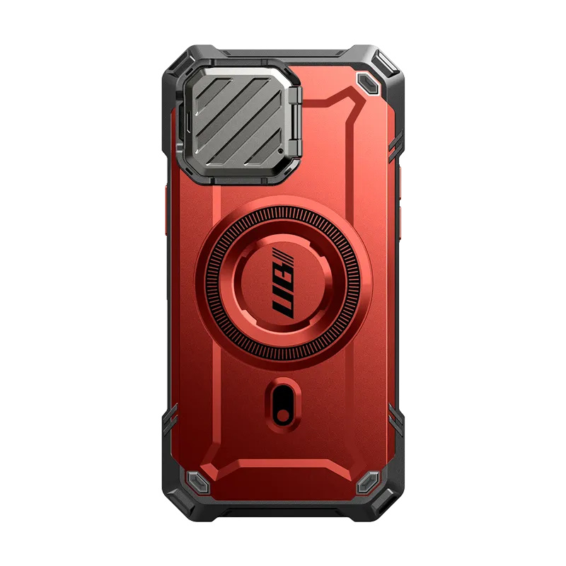 iPhone 15 Pro Max 6.7 inch Unicorn Beetle MAG XT MagSafe Case-Metallic Red Minimal Grip Fashion Statement