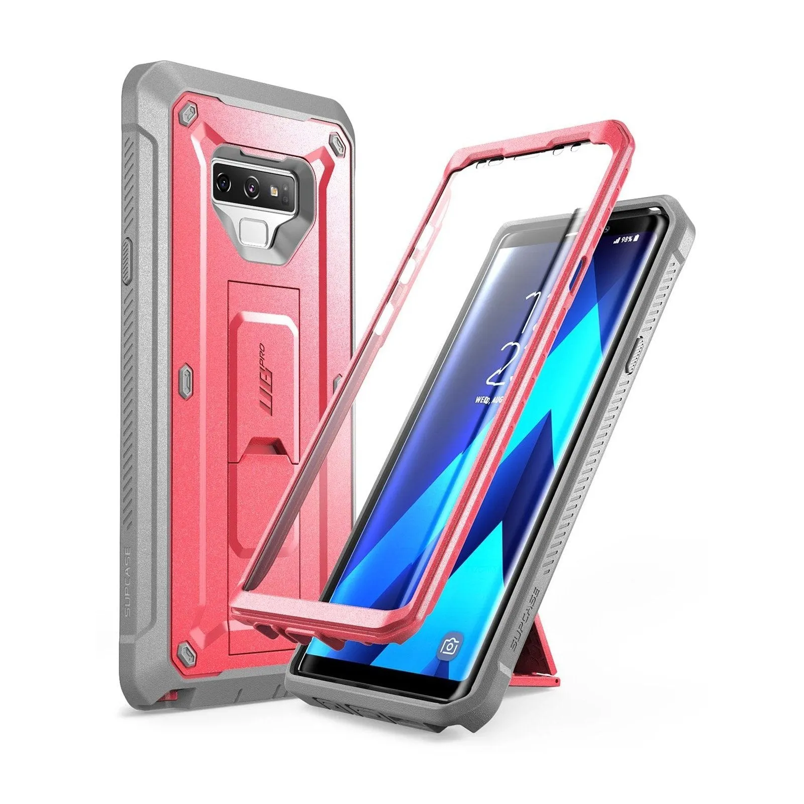 Minimal Frame Colorful Design Galaxy Note9 Unicorn Beetle Pro Rugged Holster Case-Pink