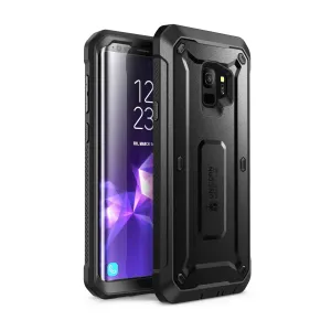 Smooth Texture Pattern Galaxy S9 Unicorn Beetle Pro Full Body Rugged Holster Case-Black