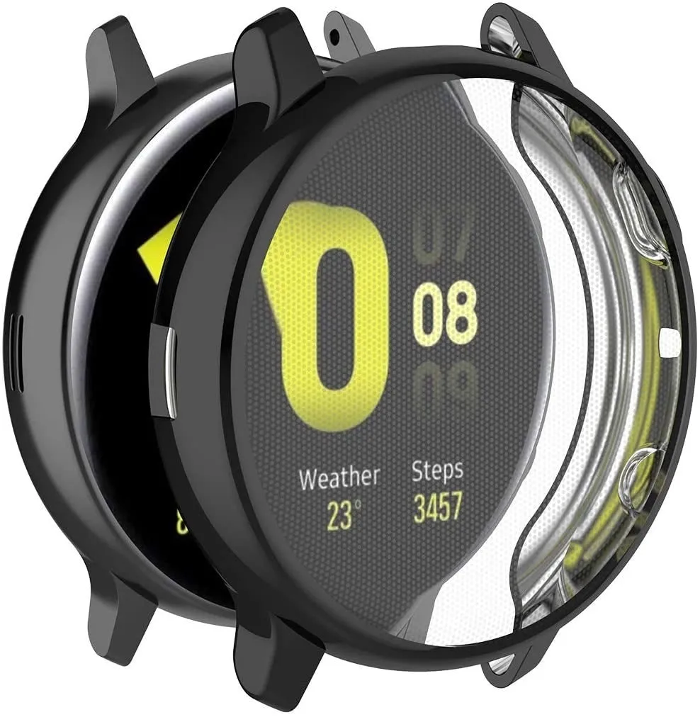 Shock Cushion Screen Protection Samsung Galaxy Watch Active 2 (44mm) TPU Case (Black)