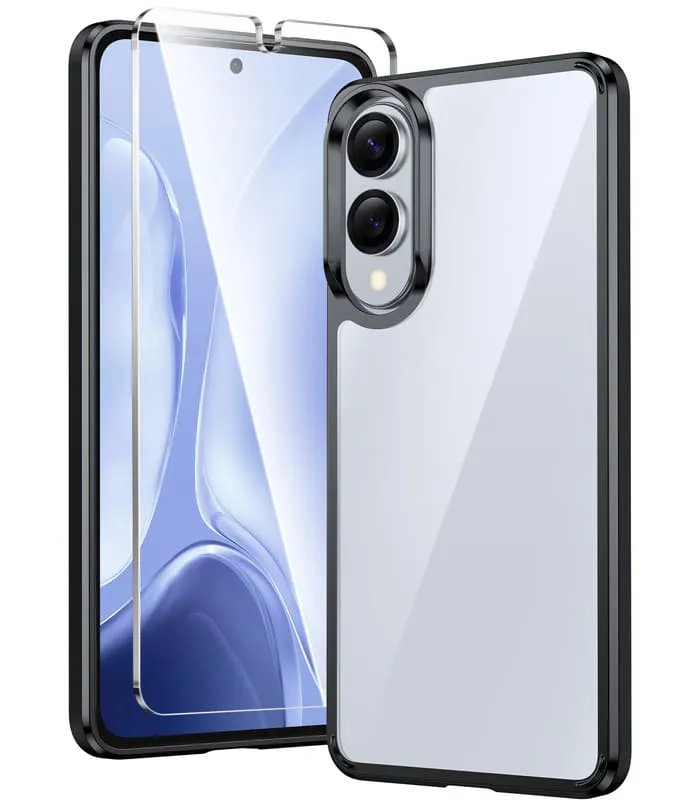 FNTCASE for Samsung S25 Edge 6.7 inch Clear Case: Wireless Charging Anti Yellowing Shockproof Phone Case Lightweight Build Quality