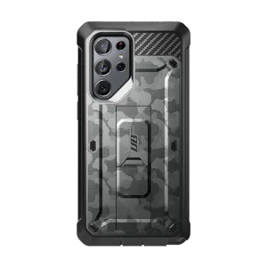 Galaxy S22 Ultra Unicorn Beetle PRO Rugged Case-Gray Camo Trendy Detailing Shockproof Corners