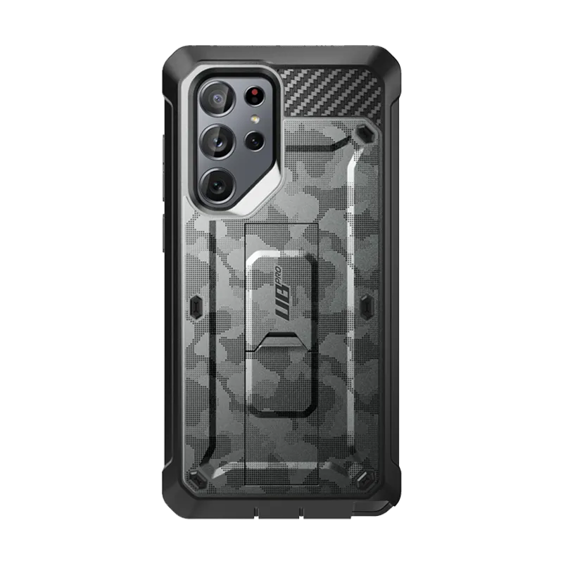 Galaxy S22 Ultra Unicorn Beetle PRO Rugged Case-Gray Camo Trendy Detailing Shockproof Corners