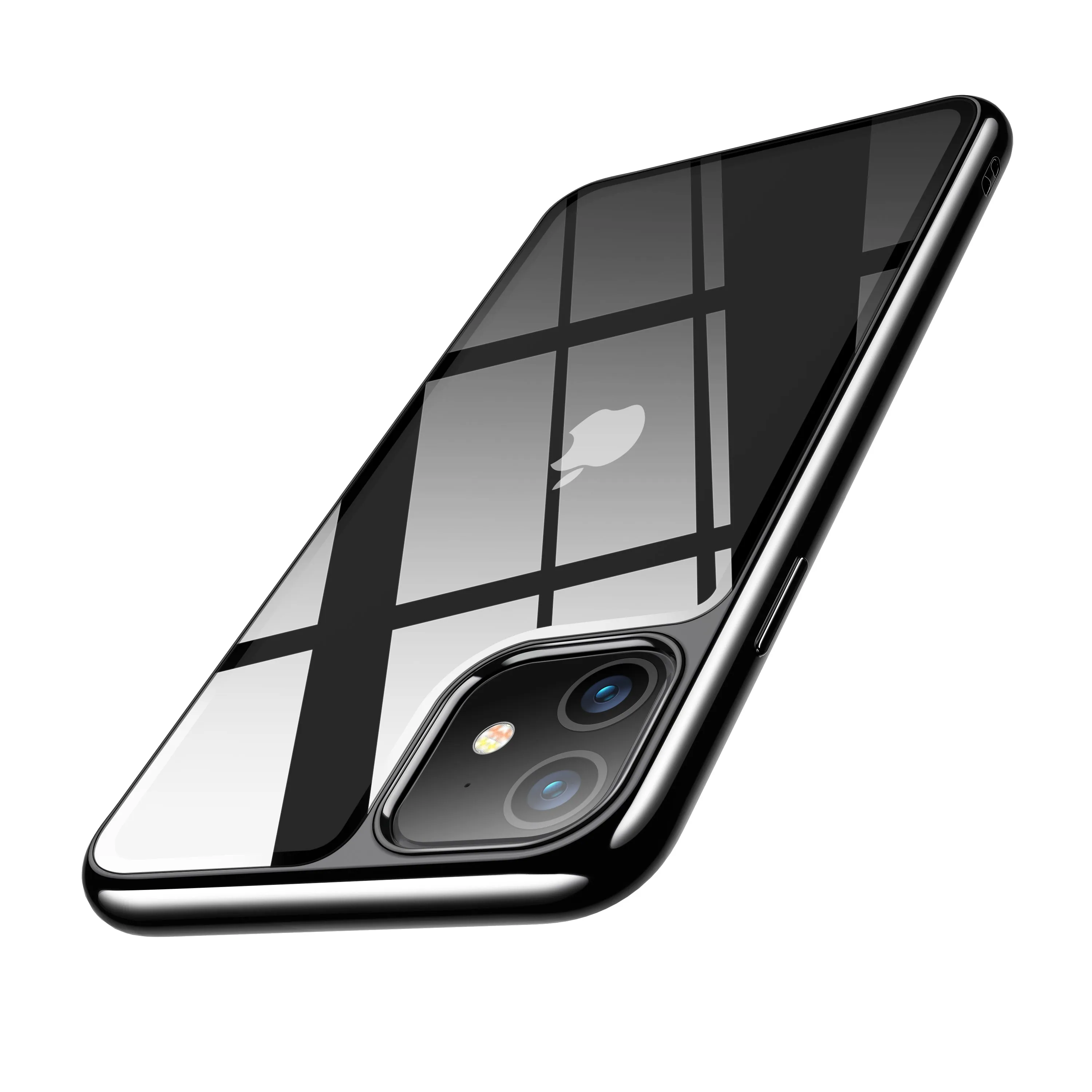 Modern Design iPhone 11 6.1 inch Unicorn Beetle GLASS Slim Clear Case-Black