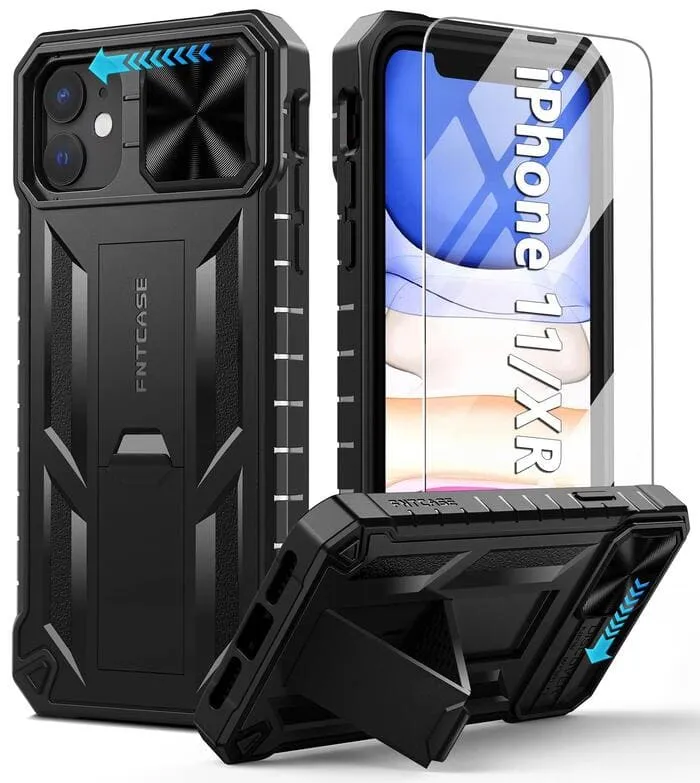 iPhone 11 iPhone XR 6.1 inch Rugged Shockproof Protective Case with Slidable Camera Lens Cover Raised Bezels Stylish Detailing