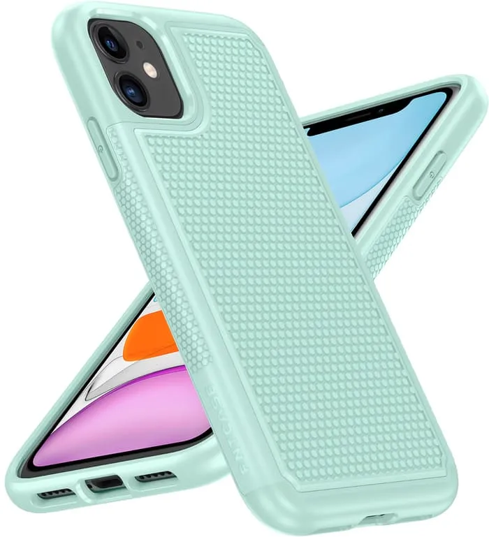 iPhone 11 Phone Case: Dual Layer Heavy Duty Protective Cover Shockproof Rugged with Non-Slip Textured Comfort Shield Texture