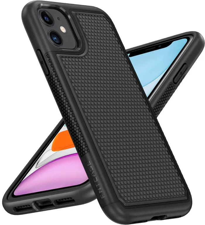 iPhone 11 Phone Case: Dual Layer Heavy Duty Protective Cover Shockproof Rugged with Non-Slip Textured Soft Detail Layer