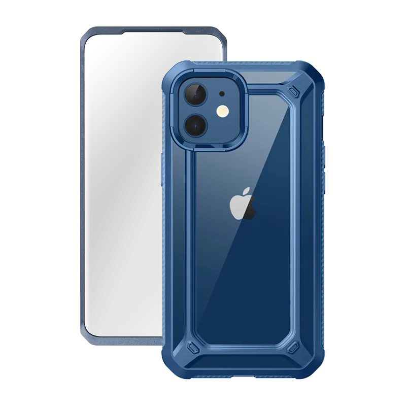 iPhone 12 mini 5.4 inch Unicorn Beetle Exo with Screen Protector Clear Case-Blue Travel Accessory Classic Finish