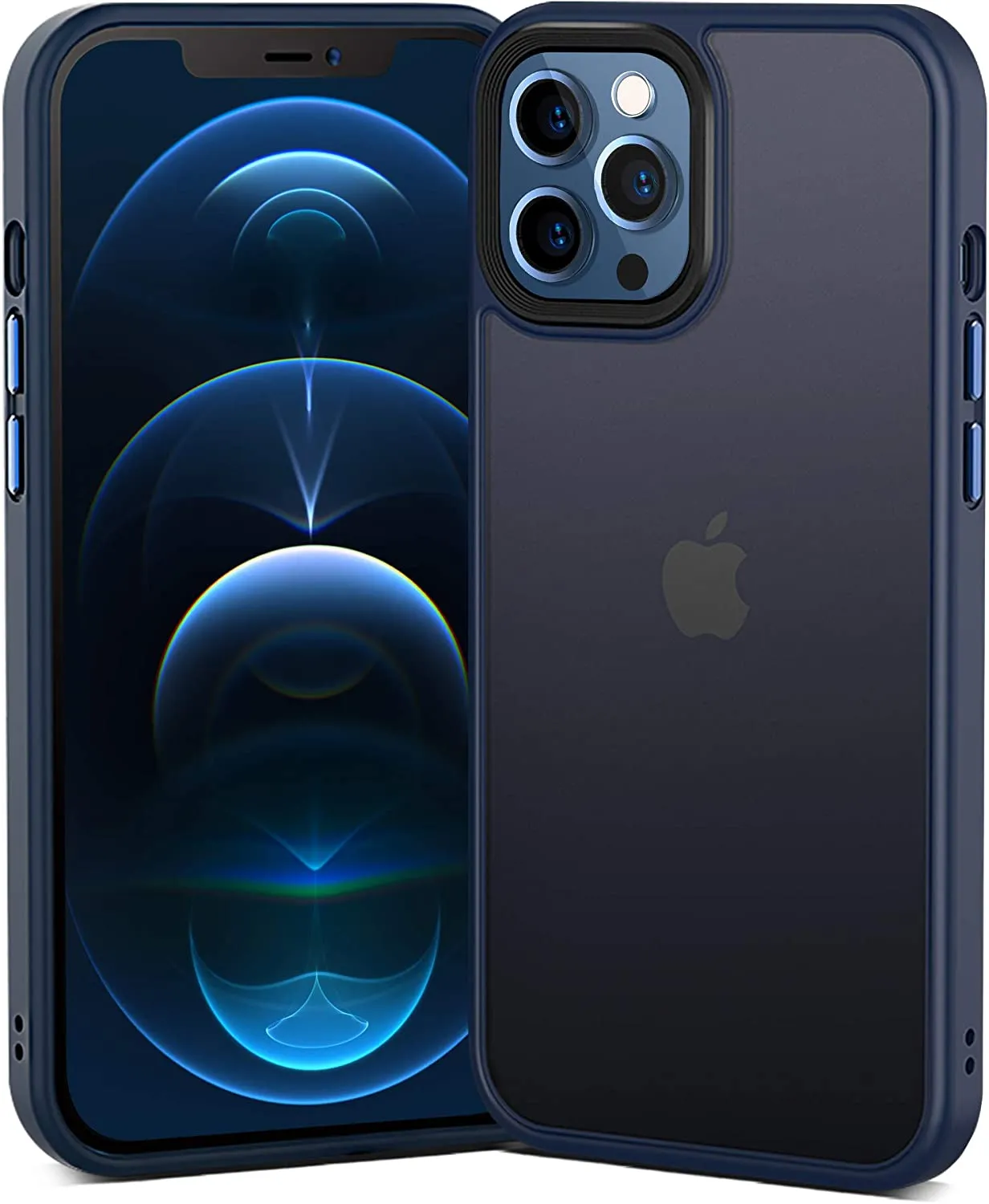 Crystal Protection iPhone 12 Pro / iPhone 12 Case with Exchangeable Buttons [6.1 Inch]