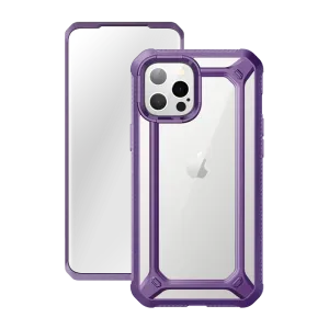 Sleek Form iPhone 12 Pro Max 6.7 inch Unicorn Beetle Exo with Screen Protector Clear Case-Purple