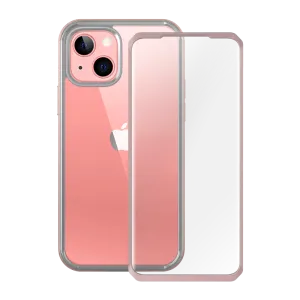 iPhone 13 6.1 inch Unicorn Beetle Edge with Screen Protector Clear Case-Peach Hybrid Frame Modern Grip Texture