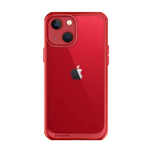 iPhone 13 6.1 inch Unicorn Beetle Style Slim Clear Case-Red Impact shield