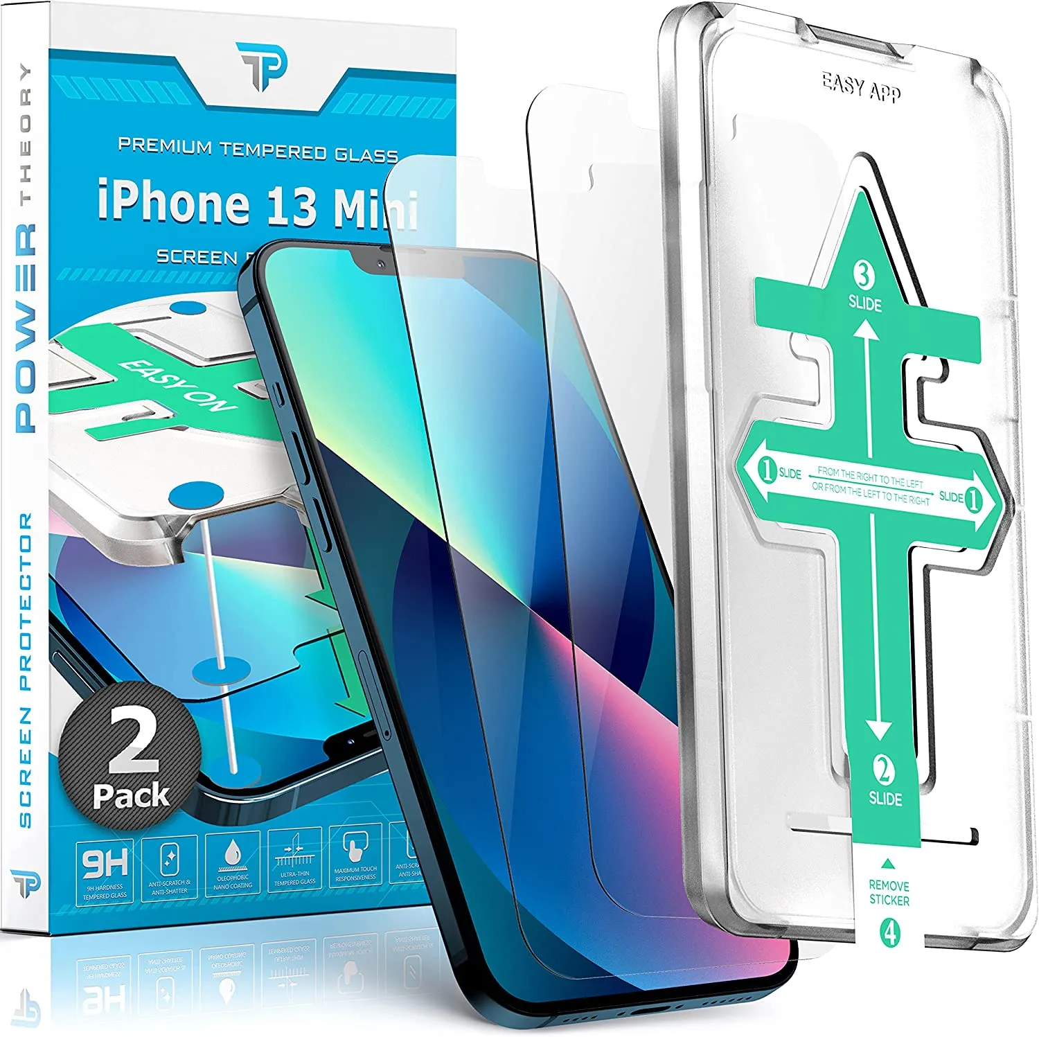 Blue light protection iPhone 13 Mini Tempered Glass Screen Protector [2-Pack]
