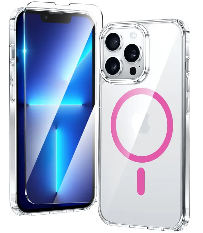 iPhone 13 Pro Clear Case: Magnetic Charging Anti Yellowing Shockproof Magsafe Premium Texture Soft Layered Design