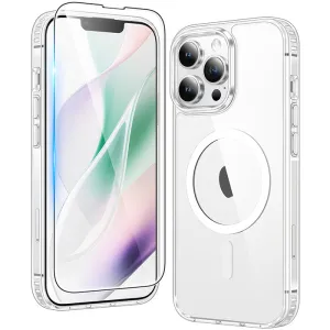 iPhone 13 Pro Clear Case: Magnetic Charging Anti Yellowing Shockproof Magsafe Polished Style Rugged Design Style