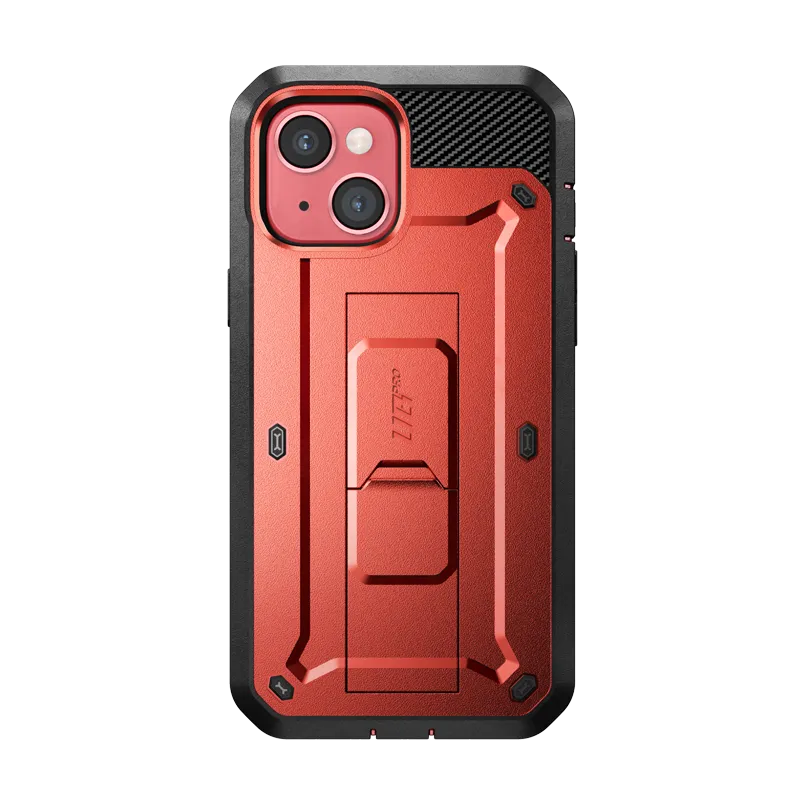 Marble finish Portable Protection iPhone 14 6.1 inch Unicorn Beetle PRO Rugged Case-Metallic Red