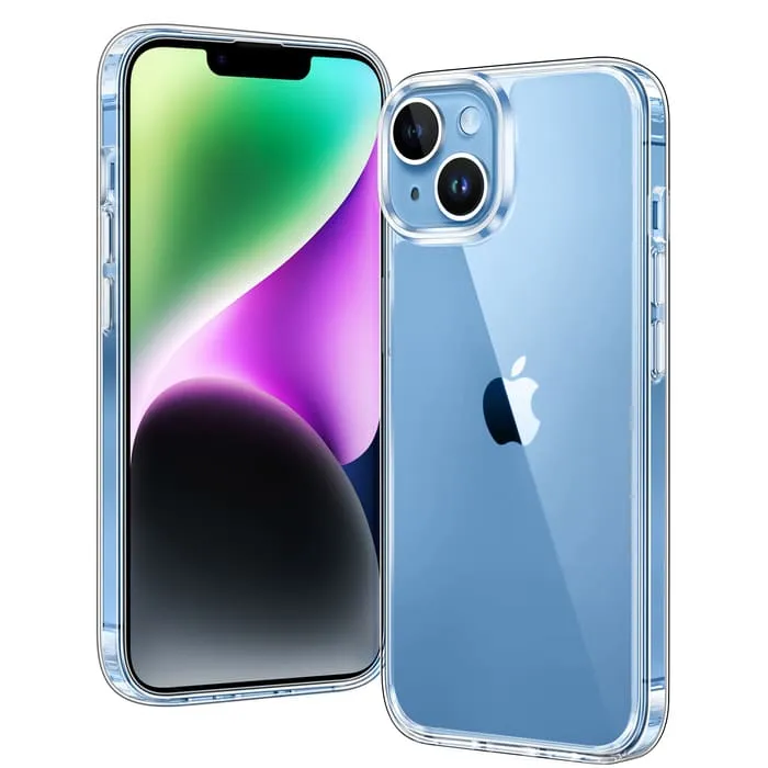 iPhone 14 Plus Phone Case: Anti-Yellowing Clear Transparent Slim Protective Phone Cover Hybrid Build Texture Polished Detail Edge