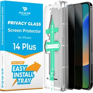 Touch Sensitive Protector iPhone 14 Plus/iPhone 13 Pro Max Privacy Screen Protector Tempered Glass [2-Pack]