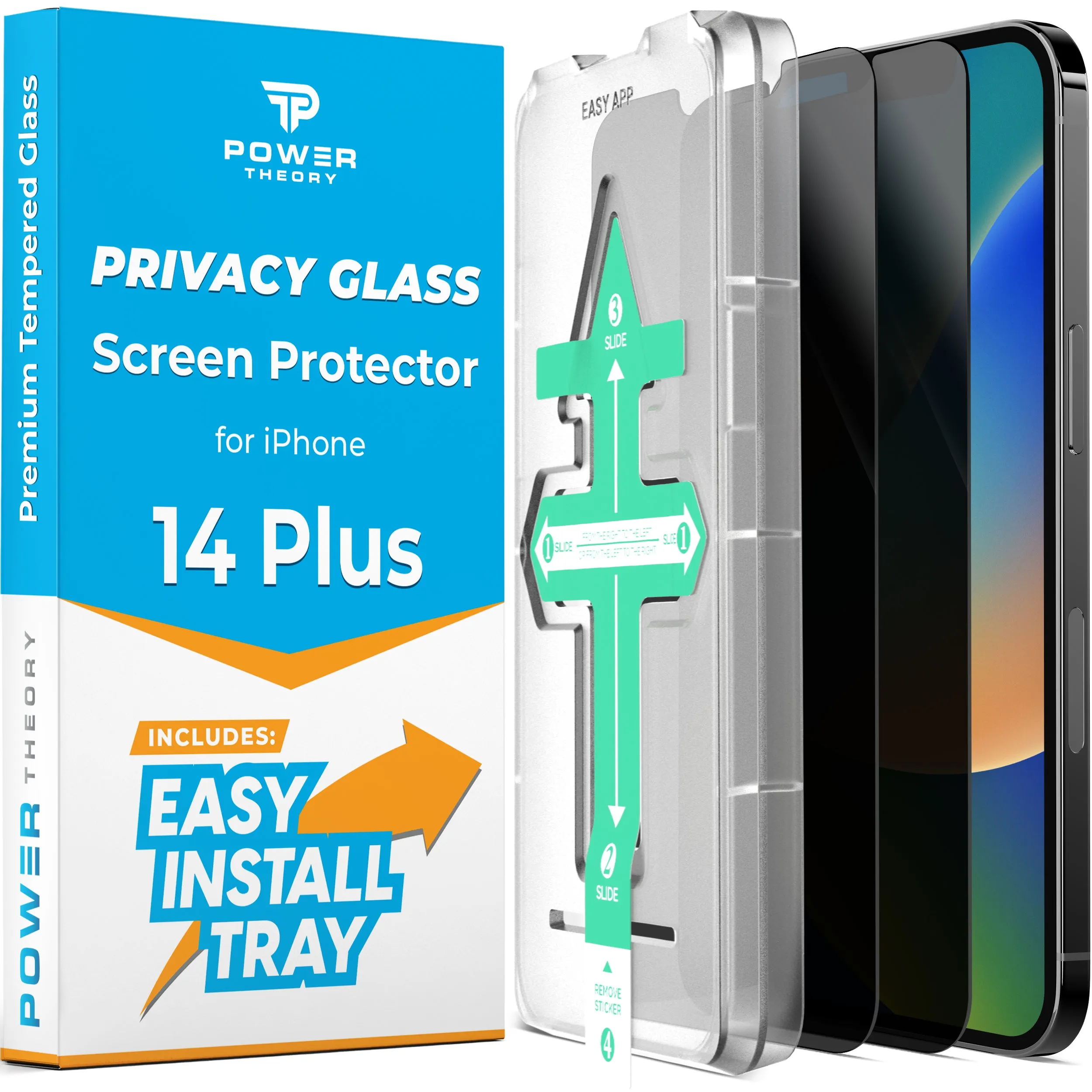 Touch Sensitive Protector iPhone 14 Plus/iPhone 13 Pro Max Privacy Screen Protector Tempered Glass [2-Pack]