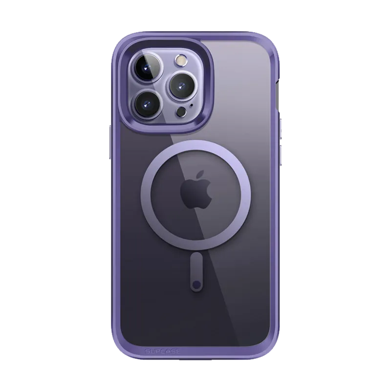 Anti Scratch Layer Textured Grip iPhone 14 Pro 6.1 inch Unicorn Beetle EDGE MAG with Screen Protector Clear Case-Deep Purple