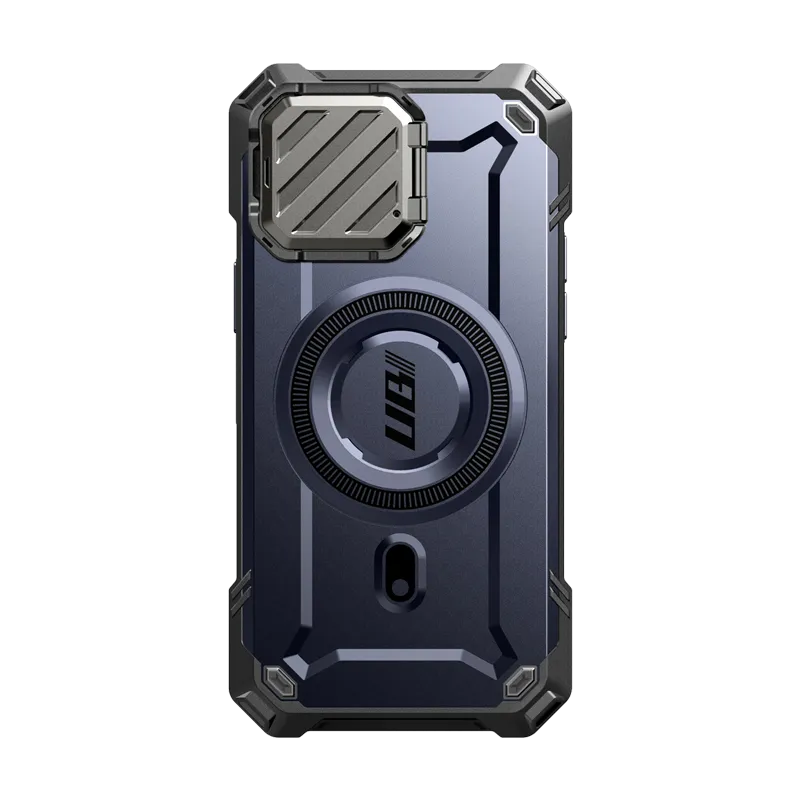 iPhone 15 Pro 6.1 inch Unicorn Beetle MAG XT MagSafe Case-Dark Blue Flexible Detail Compact Texture