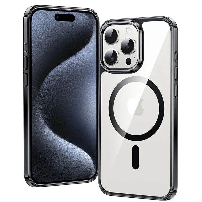 iPhone 15 Pro Clear Case: Magnetic Charging Anti Yellowing Shockproof Magsafe Support Hybrid Texture Flexible Grip Form