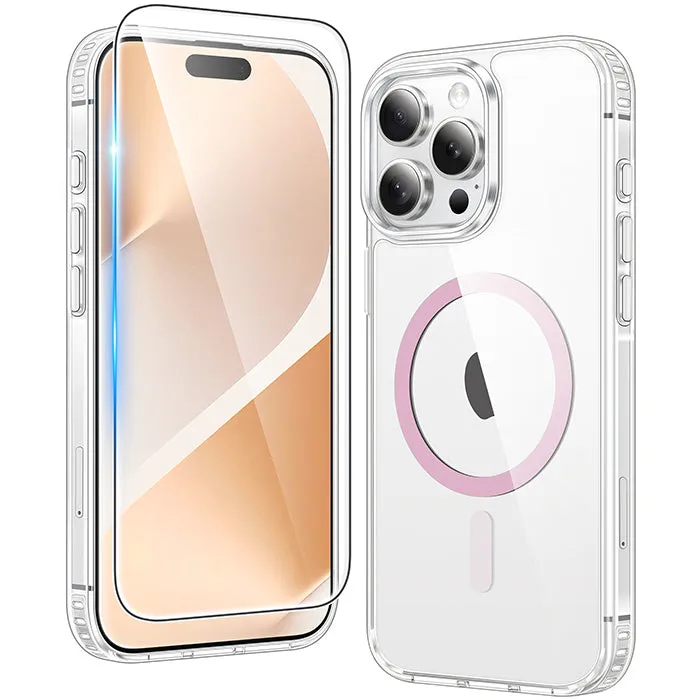 Smooth Coating iPhone 15 Pro Clear Case: Magnetic Charging Anti Yellowing Shockproof Magsafe Support
