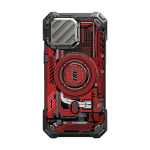 iPhone 15 Pro Max 6.7 inch Unicorn Beetle MAG XT MagSafe Case- Red Circuit Magnetic Mount Compatible