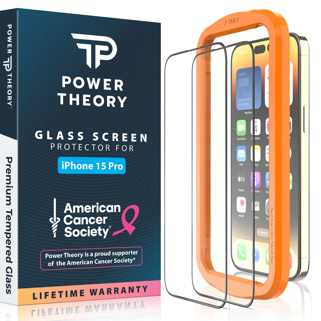 Daily Use Guard Protective Coating iPhone 15 Pro Tempered Glass Screen Protector [2-Pack]