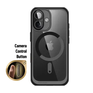 Smooth Pattern Design iPhone 16 6.1 inch Unicorn Beetle MAG Slim Clear MagSafe Camera Control Button Case-Black