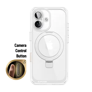 Rugged Finish Shock Resistant Build iPhone 16 6.1 inch Unicorn Beetle MAG Stand Slim Clear MagSafe Camera Control Button Case-Clear