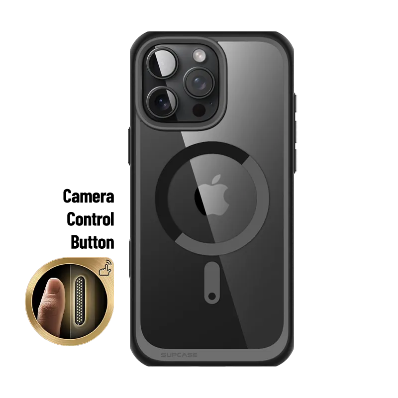 Stylish Detailing Stylish Finish Texture iPhone 16 Pro 6.3 inch Unicorn Beetle MAG Slim Clear MagSafe Camera Control Button Case-Black